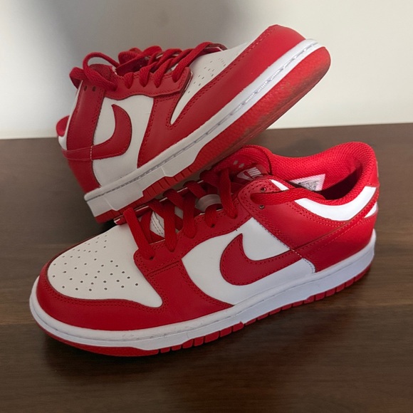 Nike Dunk Low Kids White and University Red - Picture 3 of 6